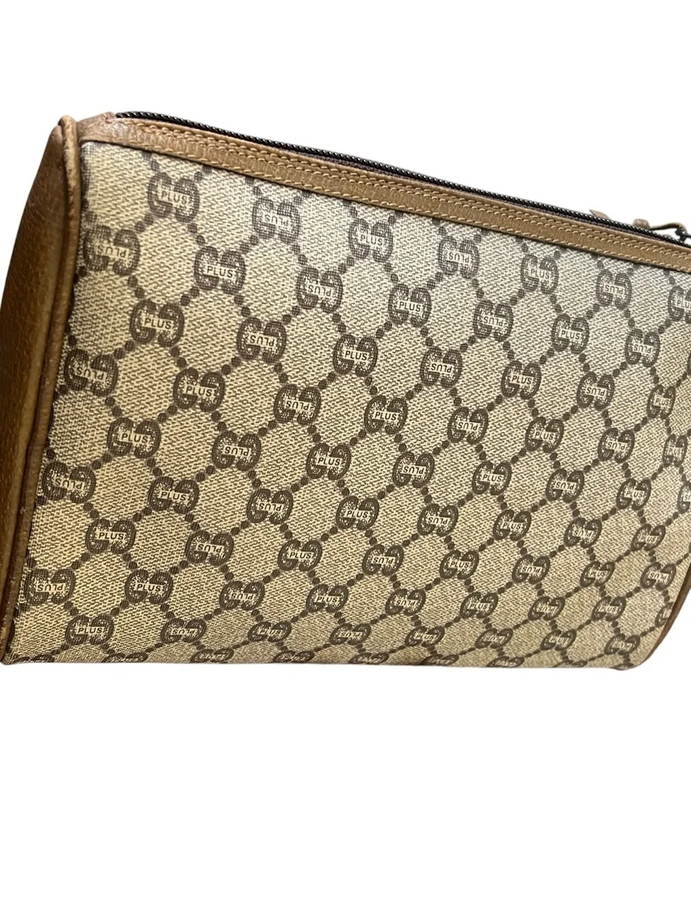 Gucci Beige Brown Monogram Belt Bag